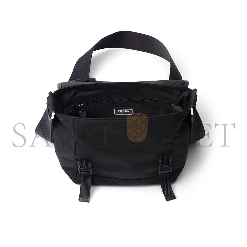 Pra*a re-nylon and saffiano leather shoulder bag 2vd066 (22.5*18*10cm)